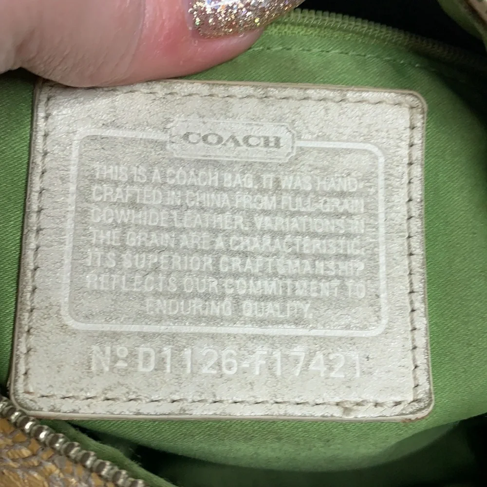 Coach creamy yellow  Patent Leather Hobo #  F17421